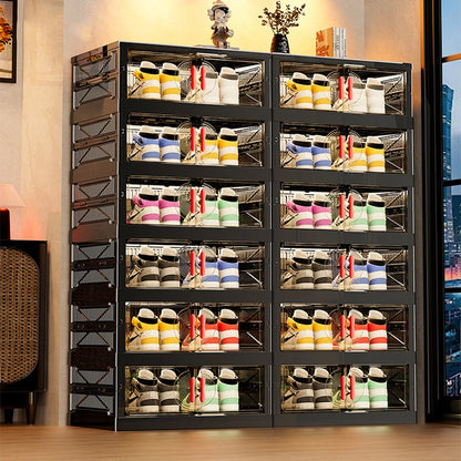 Living Room Shoe Cabinet Multilayer Storage Storage Folding Large Capacity Shelves Household Snack Cabinet Furniture
