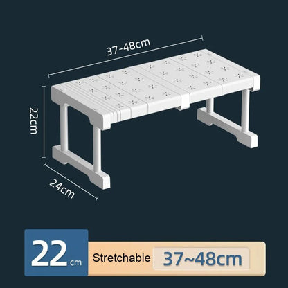 Closet Shelf Wardrobe Organizer Stackable Shelves Clother Storage Rack Telescopic Punch-Free Adjustable Wardrobe Divider Board