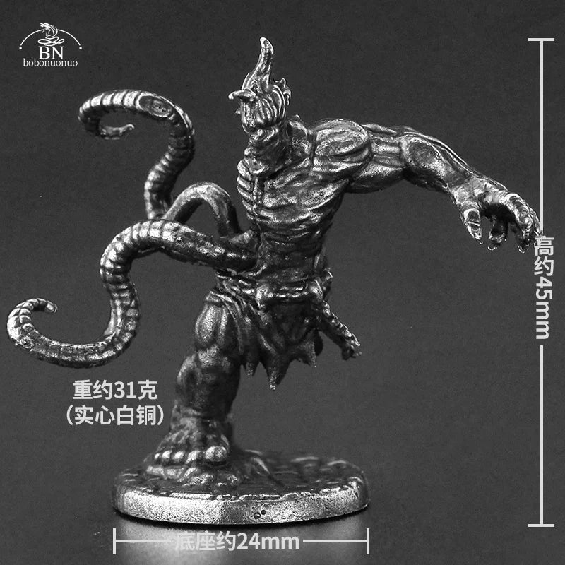 White Brass Demon Warrior Dog Soldiers Minature Figurines Metal Men Toy Collection Models Tabletop War Game Chess Piece Gift