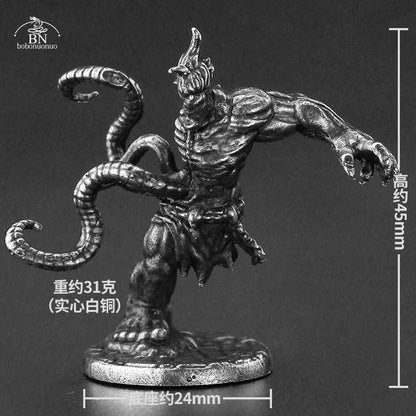 White Brass Demon Warrior Dog Soldiers Minature Figurines Metal Men Toy Collection Models Tabletop War Game Chess Piece Gift