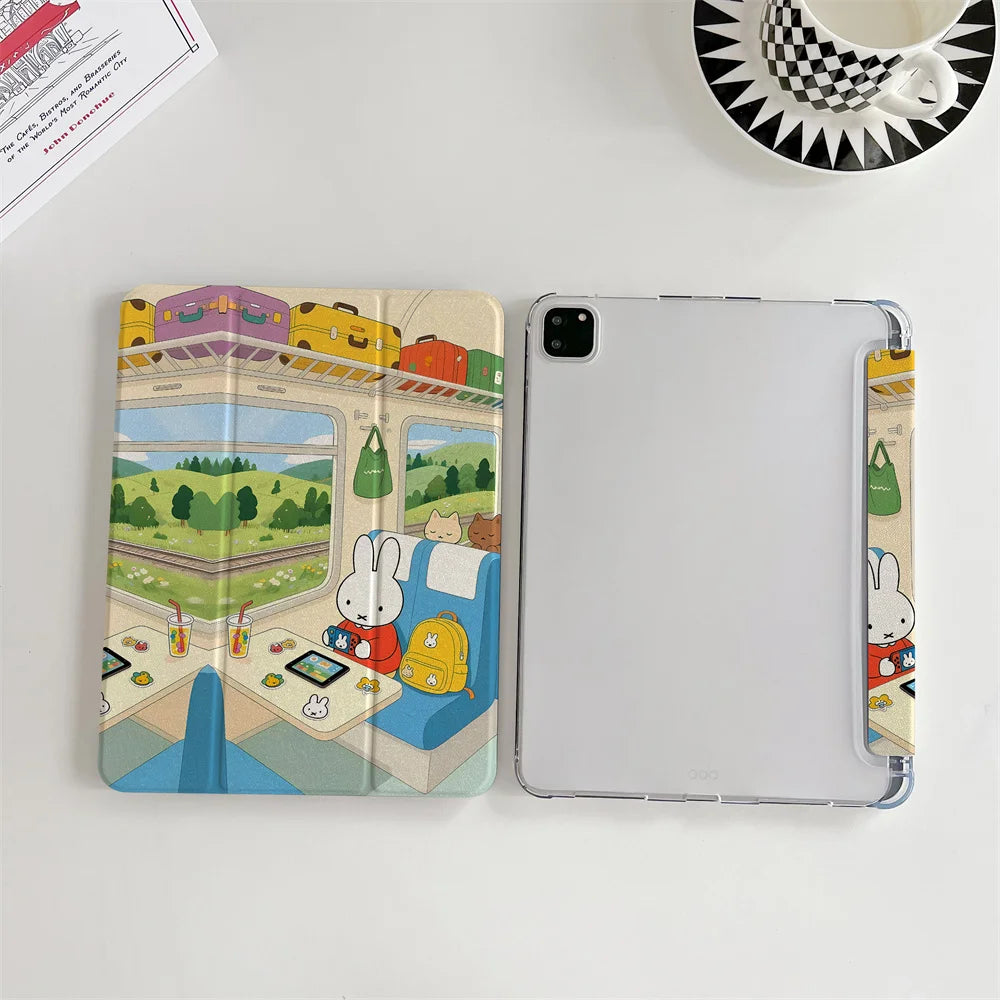 New Cartoon Rabbit Case for iPad Pro 11 2025 2024 Air iPad 10th Air 5 4 10.9 Ipad 7 8 9 10.2 5 6 9.7 inch Air3 10.5 mini 6 Cases