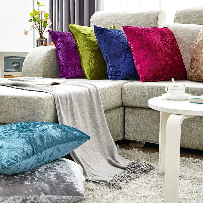 pillow, Velvet covered with 60x60 cm super soft pillow, used for sofa throwing, shining decoration, living room pillow