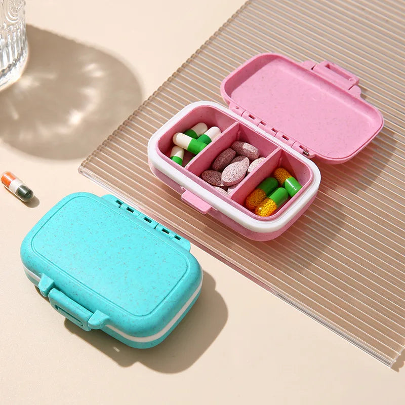 Mini Portable Pills Organizer Case 3 Grids PillBox Tablet Storage Container Weekly Medicine Pill's Box Pill Case Dispense