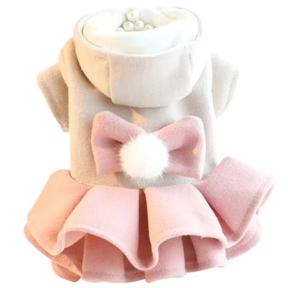 New Autumn Winter Outfit Pet Dog Clothes Woolen Tutu Skirt Pet Coat Dog Dresses Teddy Bear Cat Princess Skirt for Small Dogs