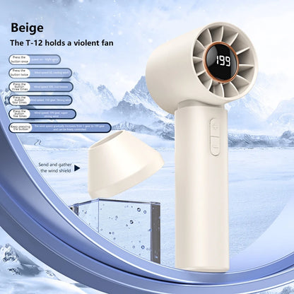 Lenovo 3000mah Handheld Fan LED Digital Display Electric Hand Fans Ice Compress High-Speed Cool USB Rechargeable 2026