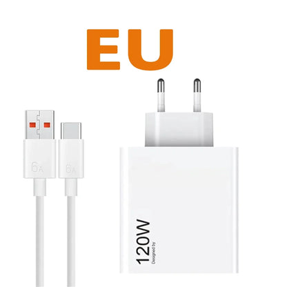 Original Xiaomi Charger 120W Gan Adapter Turbo Fast Charging EU US Redmi Note Mi 14 13T 13 12T 11T Pro POCO X7 X6 X5 X4 M6M5F4X