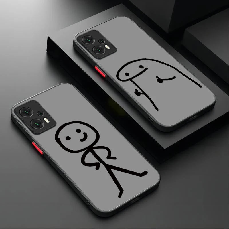 Flork Minimalist Comic Figurine Case for Xiaomi 14T 13T 12T 11T 10T 9T Pro Mi 14 13 12 10 11 Lite 5G NE Shockproof Full Cover