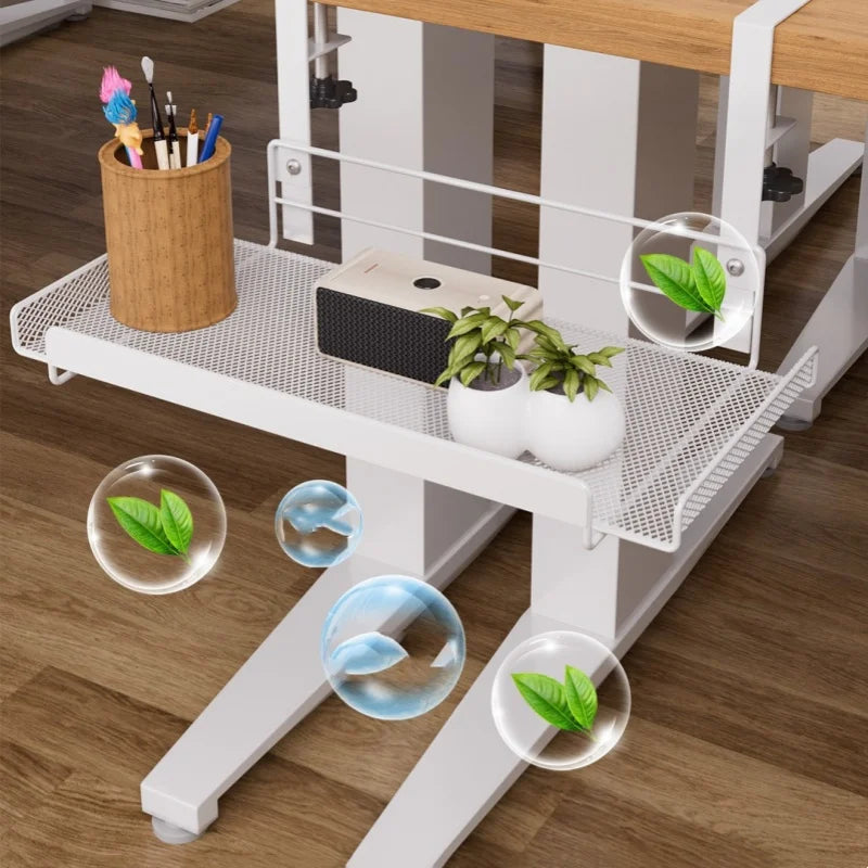 Under-desk Cable Management Tray Cable Management Rack Without Punching Carbon Steel Scalable Storage Rack Desk Wire Organizer