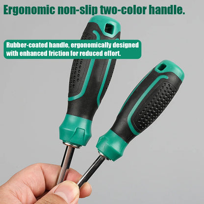 1 Piece 4×75mm Dual-Purpose Screwdriver, Phillips & Slotted Dual Head, Magnetic Multi-Functional Screwdriver for Household Use