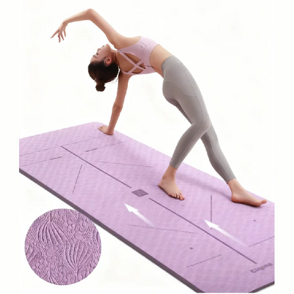 Double layer yoga mat, thickened anti slip skipping rope mat, widened fitness mat, household outdoor yoga mat and auxiliary prod