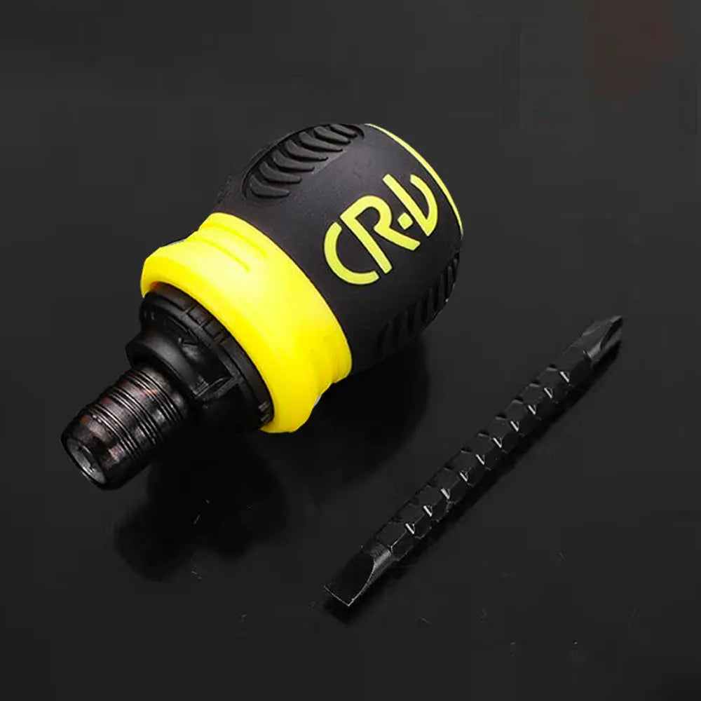 Ratchet Screwdriver Set Short Handle Cross Groove Drill Head Telescopic Detachable Steel Screw Driver Repair Hand Tools