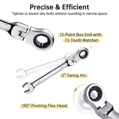 Krachtige Multi-functional 6-25mm Ratchet Wrench with Flexible Head Perfect for Car and Hand Tool Jobs