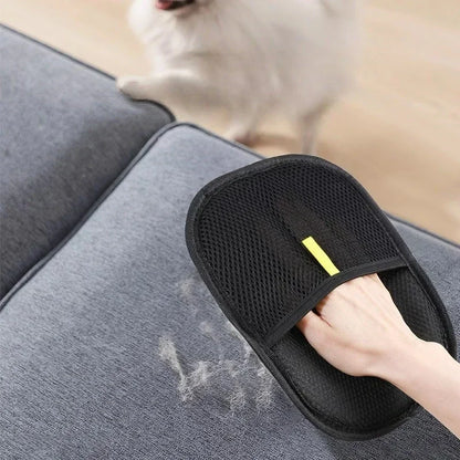 Pet Hair Removal Gloves Double Sided Reusable Grooming Tool for Dogs Cats Fur Static Cleaning Gloves for Carpets Furniture