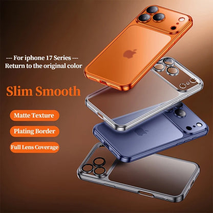Luxury Plating Clear Phone Case For iPhone 17 14 15 13 16 Pro Max Hard Cases For iPhone17 Pro Max 16Pro Shockproof Matt Cover