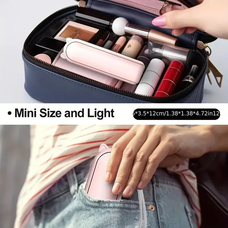 Portable Fan USB Rechargeable Adjustable Foldable Handheld Fan, Suitable for Women, Travel, Outdoor Use