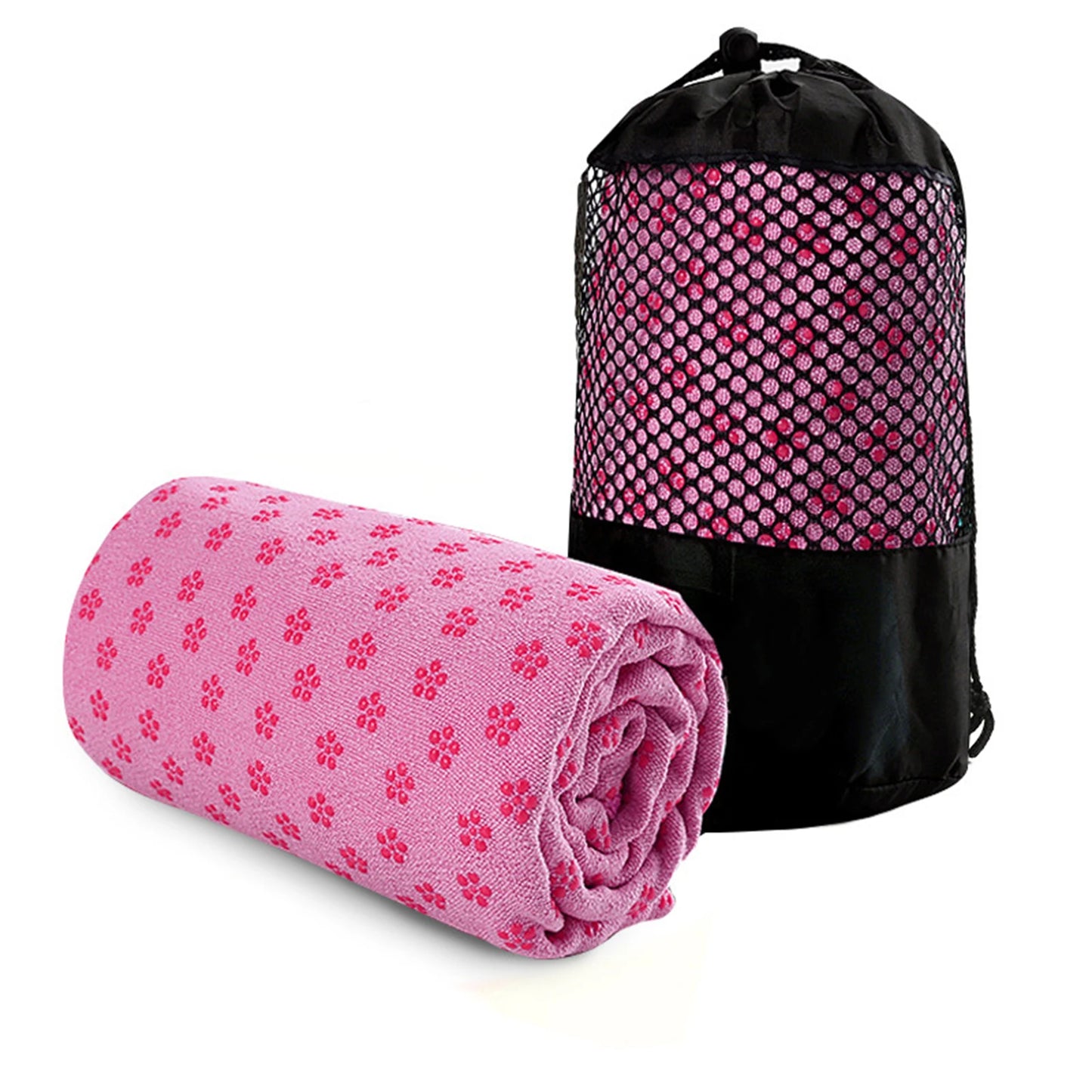 Anti-Slip Yoga-Grip Towel Sweat Absorbent Microfiber Mat Cover For Home Fitness Workouts