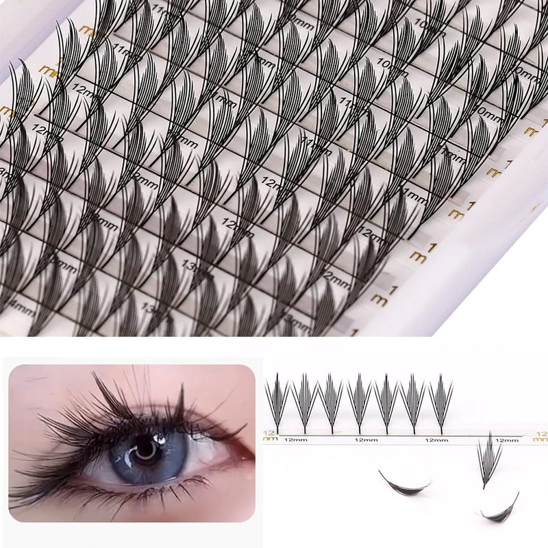 New Comic Eyelash Fan Anime Spire Individual Feather Shaped Eyelash Extensions Manga Elf Style Lashes Extensions Cosplay  Makeup