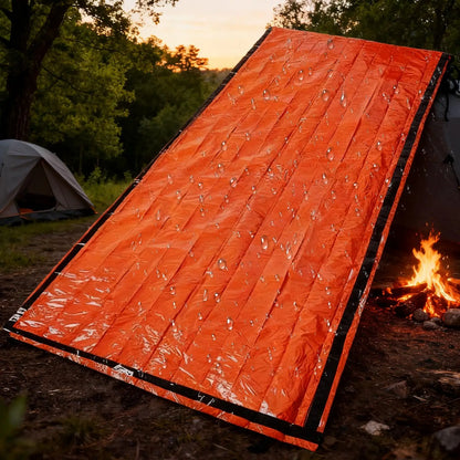Survival Sleeping Bag Compact Ground Mat with Whistle Outdoor Camping Gear Sleeping Bag for Hiking Extreme Weather Fishing