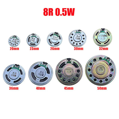 2PCS 8R 32R 0.5W 1W 2W Mini Speaker 8 Ohm 32 Ohm Loud Speaker Diameter 20mm 23mm 26mm 28mm 30mm 32mm 36mm 40mm 45mm Loudspeaker