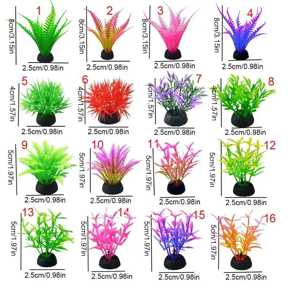 Vibrant Artificial Seaweed Aquarium Plants - Diverse & Lifelike Fish Tank Landscaping Decor