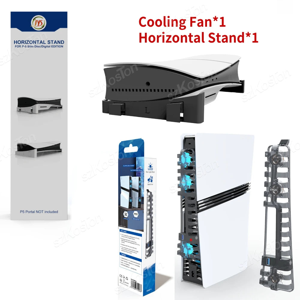For PS5 Pro & PS5 Slim Console Cooling Fan Auto Adjustable Temperature Cooling System for PlayStation5 Pro Games Accessories