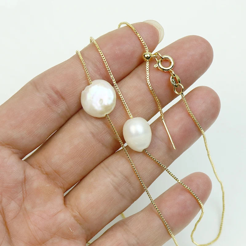 10 Pcs Box Chain Necklace Natural Pearls pendant necklace  long necklace Elegant jewelry Women necklace 90088