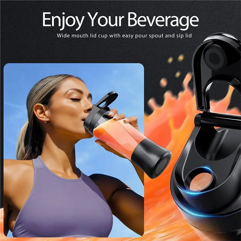B89B-Portable Blender, Cordless USB Rechargeable Mini Smoothie Maker Multi-Functional Fruit Blender For Home Office Travel Usage
