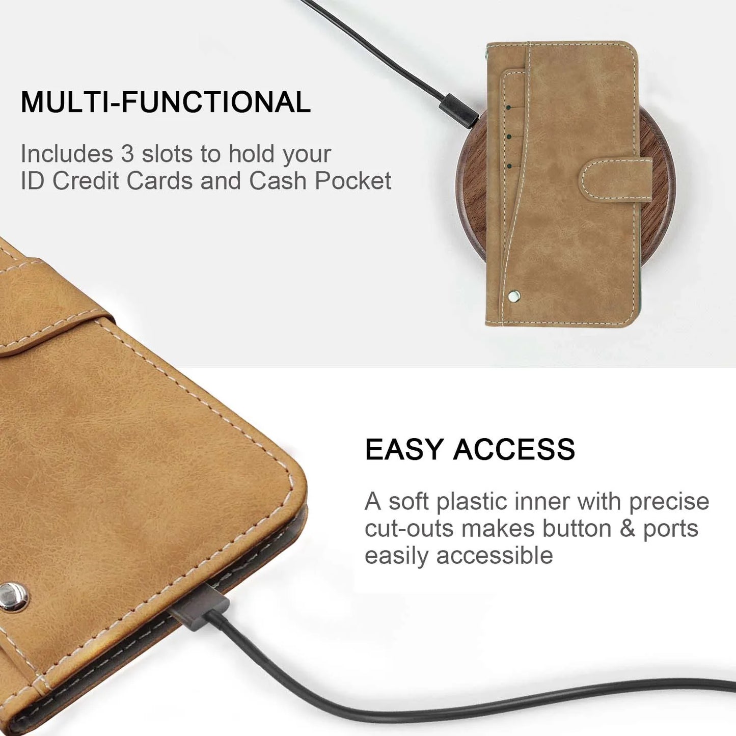 Vintage Leather Wallet W&O X200 Pro Case Flip Luxury Card Slots Slip-resistant Cover Phone Protective Cases Bags