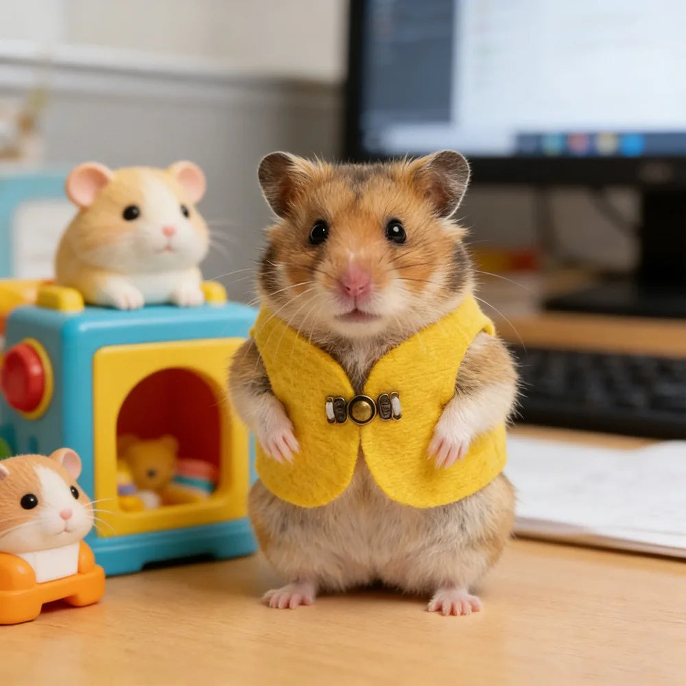 Cute Adorable Hamsters Apparel Skin-friendly with Buckle Cozy Pet Vest Warm Fabric Breathable Small Pets Clothing Photo Outfit