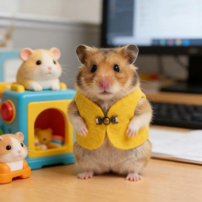 Cute Adorable Hamsters Apparel Skin-friendly with Buckle Cozy Pet Vest Warm Fabric Breathable Small Pets Clothing Photo Outfit