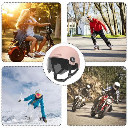 Adult's Half Helmet With Goggles for Motorbike Bicycle Cartoon Design 3C Certified for Men and Women Motorcycle Half Helmet