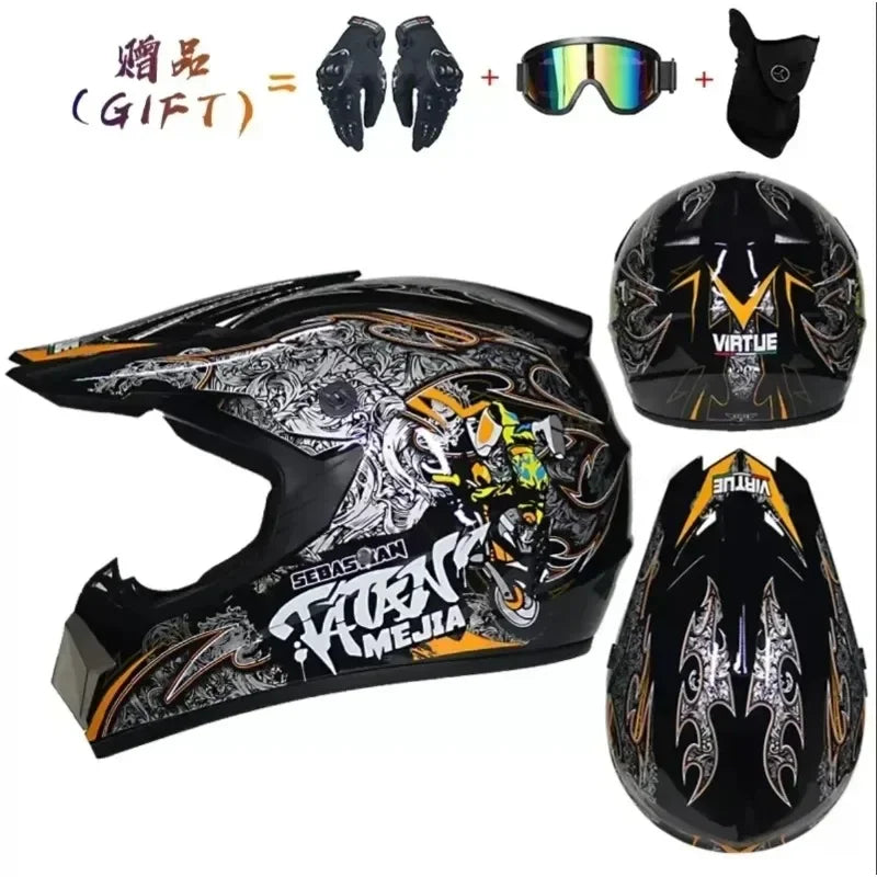 Motorcycle Helmet Full Face Racing Off Road Cross Motorcross Capacete Motocross Cascos Para Motos Mountain Downhill Bicycle DOT