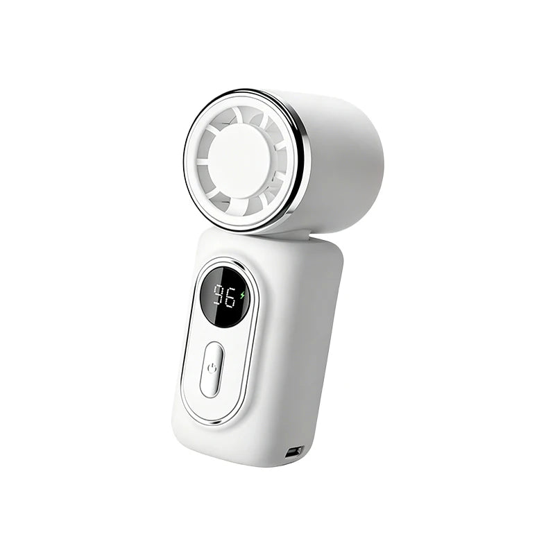 Portable Mini Fan Handheld Small Fan Cooling Turbo High Speed Fans 3000mAh 5 Speeds 180° Adjustable LED Display USB Rechargeable