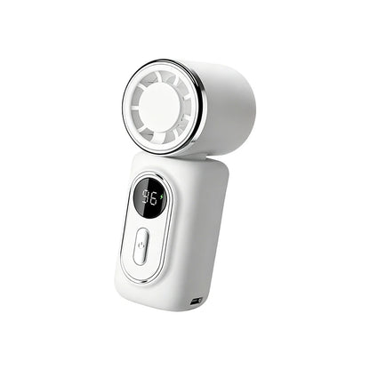 Portable Mini Fan Handheld Small Fan Cooling Turbo High Speed Fans 3000mAh 5 Speeds 180° Adjustable LED Display USB Rechargeable
