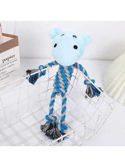 A Cotton Rope Pet Plush Toy, Durable and Bite-Resistant, Cartoon Animal-Shaped Dog Toy for Self-Entertainment and Boredom Relief, for Pets Only
