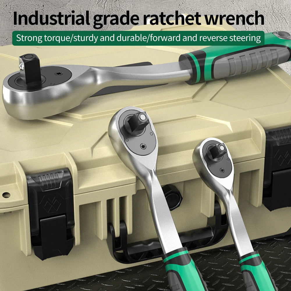 72 Tooth Ratcheting Wrench Set 1/4 3/8 1/2 Inch Auto Quick Repair Wrench Labour-Saving Ratchet Wrench Set Hand Tools
