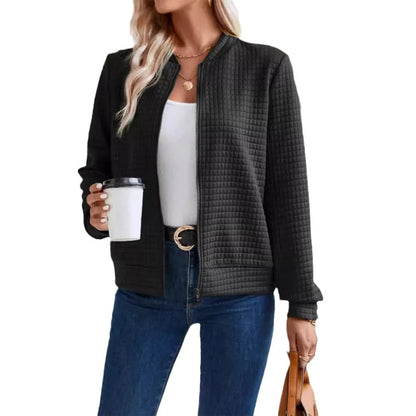 2024 autumn and winter independent station cross-border European and American new fashionable solid color small style jacket jac
