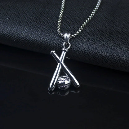 Simple and Fashionable Baseball Bat Pendant Necklace, Suitable for Men and Women, Creative Niche Street Party Accessories