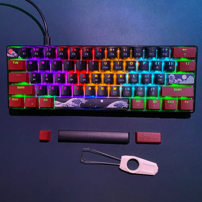 Compact 60% Mechanical Gaming Keyboard With, 61 Keys Compact Gaming Keyboard With Blue Switch