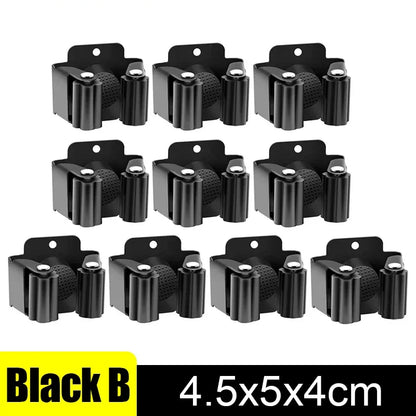 Wall Mounted Mop Broom Holder Clips Stainless Steel Heavy Duty Organizer Shelf Racks For Kitchen Bathroom Storage Hanging Hook