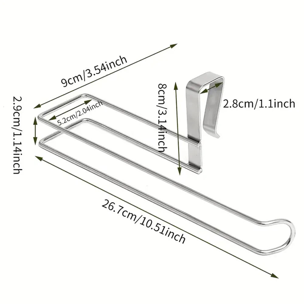 Kitchen paper towel holder Stainless steel nail free punch free wall mounted metal toilet roll holder