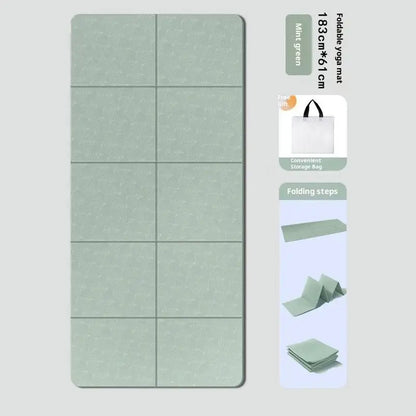 【M】4mm Thick TPE Foldable Yoga Mat 183*61cm Easy Storage For Travel Yoga Pilates Home Exercise Floor Mat