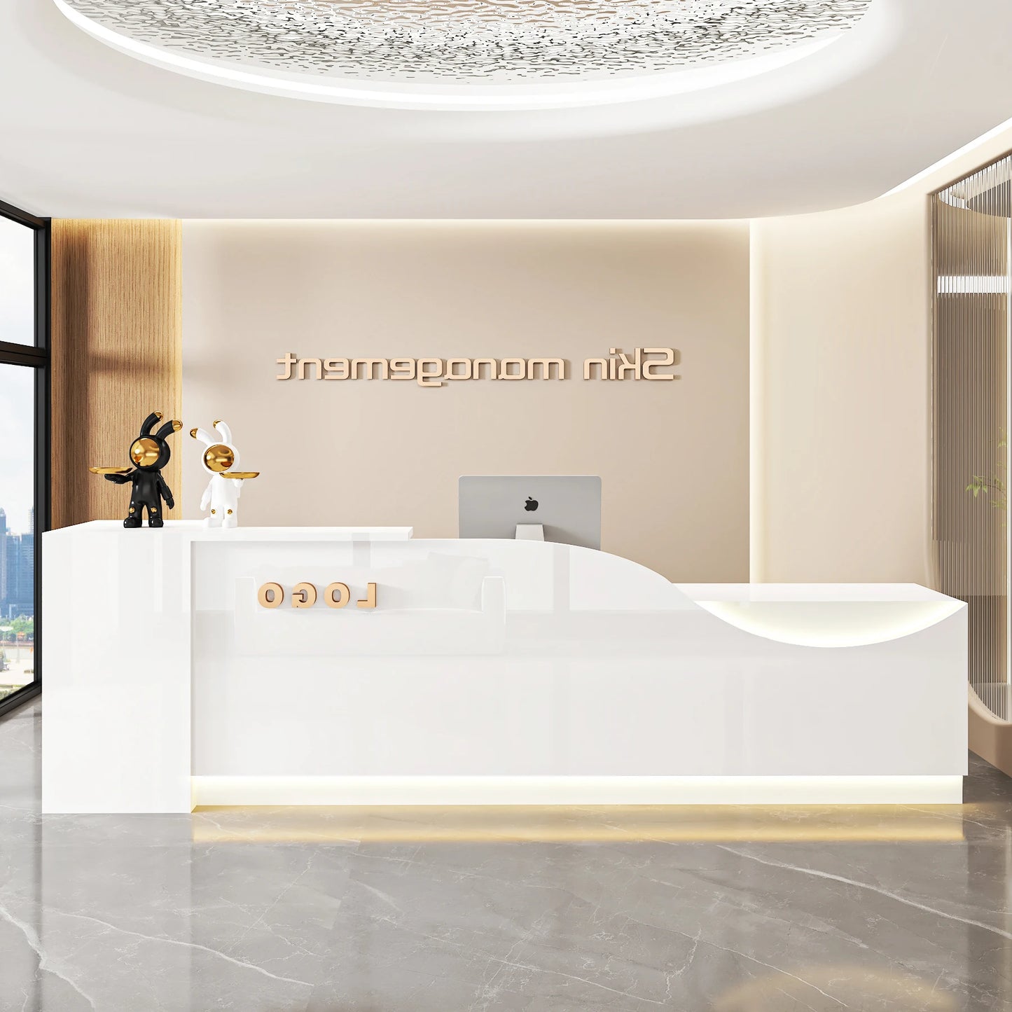 Customized Equipment Reception Desk Beauty Simple Creative Aesthetic Reception Desks Trendy Luxury Mostrador Office Furniture