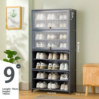 Shoe cabinet multi-layer storage rack household simple door entry balcony indoor large-capacity dust-proof shoe rack