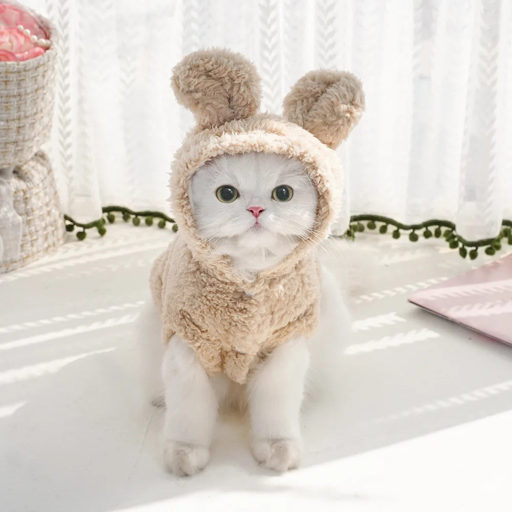 Pet Dog Soft Fleece Clothes Cute Hoodie Coat for Small Medium Dogs Cats Autumn Winter Puppy Hooded Jacket Sweater Pug Apparel