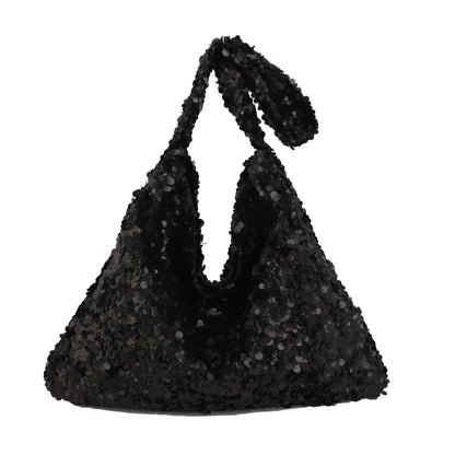 Fashion Sparkly Sequin Sweet Tote Bag for Women Casual Glitter Shopper Shoulder Bag for Party Large Capacity Youth Shiny Handbag