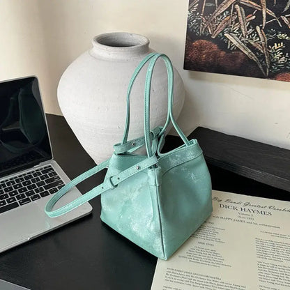 Custom Letter Suede Leather Women Bucket Bag Female Party Handbag Handbag 2025 New Fashion Chinese Style Luxury Brand Tote Bags
