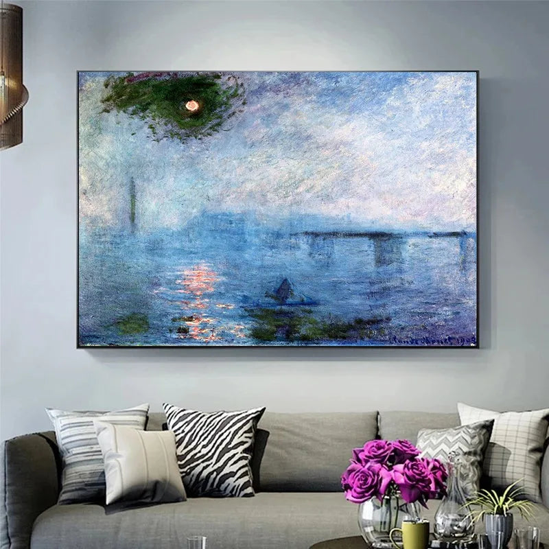 Art Canvas Paintings Famous Impressionist Landscapes Claude Monet Paintings Posters and Prints Bedroom Home Decor Wall Art