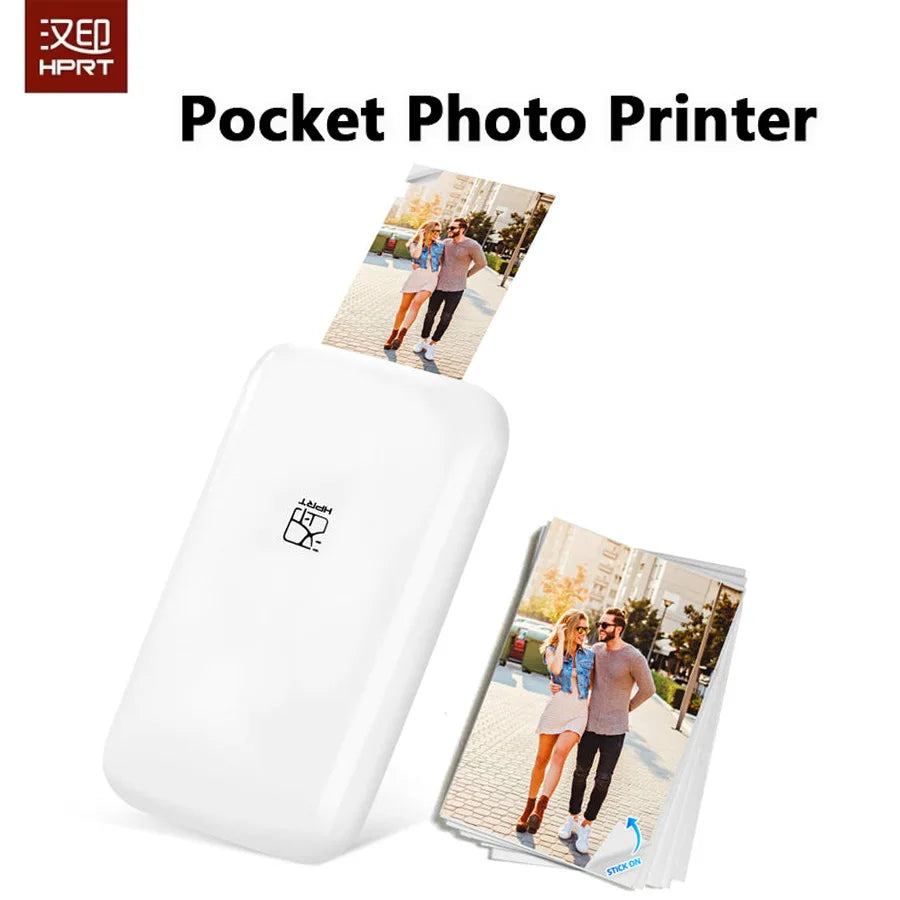 HPRT MT53 Portable Mini Mobile Pocket Printer 2x3 Inch Print Maker Sticky-Backed Photo Paper Bluetooth Mobile Thermal Machine