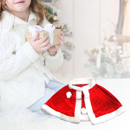 Christmas Shawl Performance Clothing Santa Claus Christmas Cloak Children’s Christmas Cloak Gold Velvet Christmas Costume